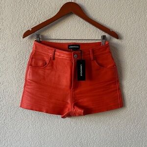LAMARQUE Orange lather shorts
